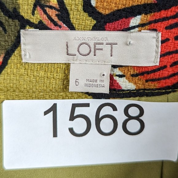 LOFT* Women's Half Back Zipper Fully Lined 7" Slit Floral Pencil Skirt~ Size 6 - Picture 2 of 8